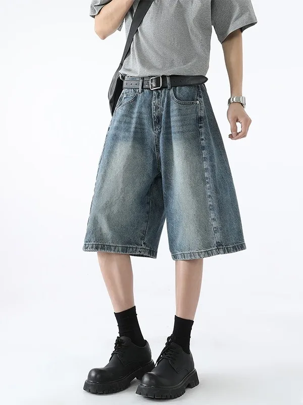 American Retro Wide Leg Jeans orts Men's Trendy High Street Heavyweight Loose Straight Casual Waed Five-Point Pants
American Retro Wide Leg Jeans orts Men's Trendy High Street Heavyweight Loose Straight Casual Waed Five-Point Pants