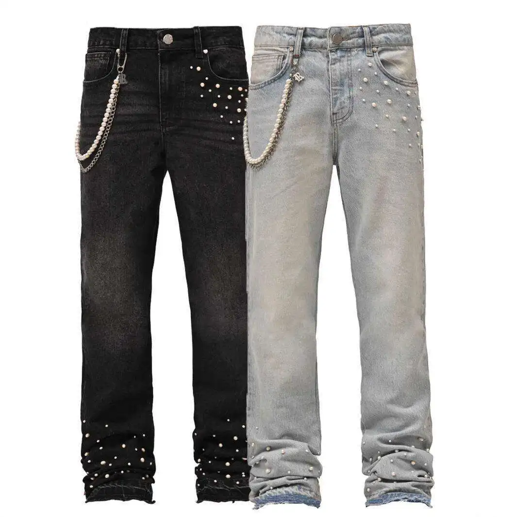 Men's Stretch Denim Straight Leg Pants mid Waist Water Washed Casual Vintage Style Non-Shrinkage Straight Tube Leg Jeans
Men's Stretch Denim Straight Leg Pants mid Waist Water Washed Casual Vintage Style Non-Shrinkage Straight Tube Leg Jeans