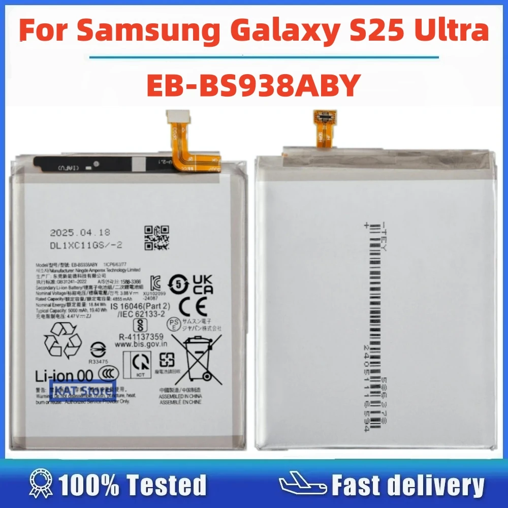 For Samsung Galaxy S25 Ultra EB-BS938ABY 4855mAh Phone Battery Replacement Spare Part
For Samsung Galaxy S25 Ultra EB-BS938ABY 4855mAh Phone Battery Replacement Spare Part