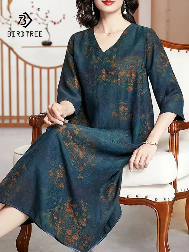 BirdTree-100%Real Silk Watered Gauze Women Elegant Dress, V Neck Floral, Mom Temperament Loose Dresses, 2026 Spring New D62914CC
BirdTree-100%Real Silk Watered Gauze Women Elegant Dress, V Neck Floral, Mom Temperament Loose Dresses, 2026 Spring New D62914CC