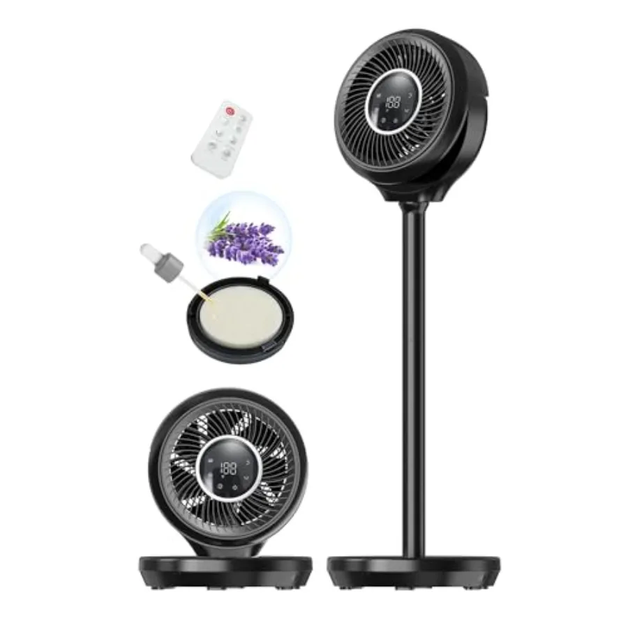 Standing Fan for Bedroom: ABS Plastic, Black, Omnidirectional 180 Oscillating, 25dB Ultra Quiet DC Motor, 15 Speeds, 3 Modes, 1
Standing Fan for Bedroom: ABS Plastic, Black, Omnidirectional 180 Oscillating, 25dB Ultra Quiet DC Motor, 15 Speeds, 3 Modes, 1