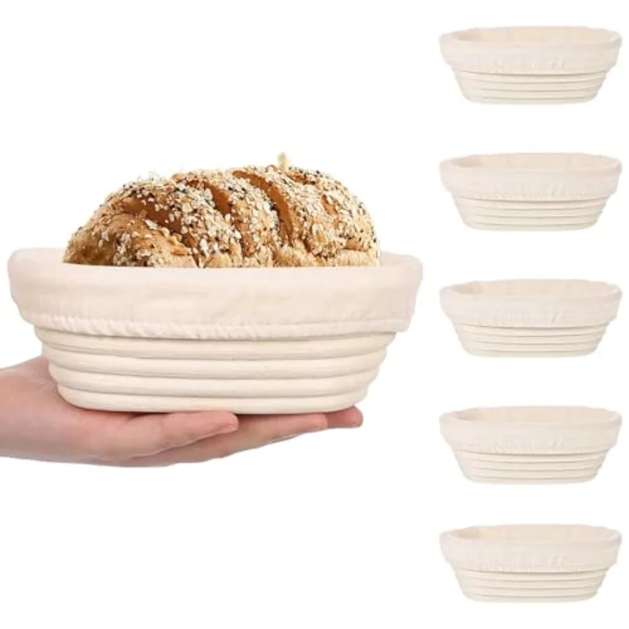 Banneton Bread Proofing Basket Set of 6, 6 Inch Banneton Basket with Cloth Liner, Mini Sourdough Rattan Bowl for Sourdough Brea
Banneton Bread Proofing Basket Set of 6, 6 Inch Banneton Basket with Cloth Liner, Mini Sourdough Rattan Bowl for Sourdough Brea