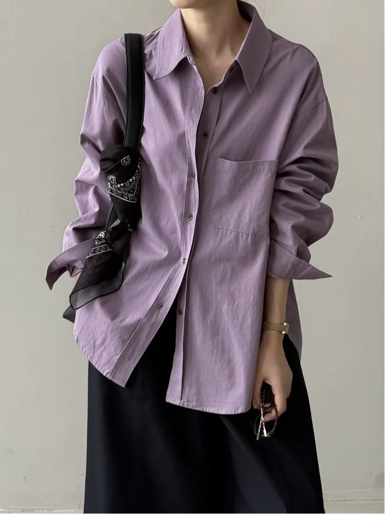 Spring Casual Loose Women's irt Large Size Breathable Cotton Long Sve Flip Collar Mid-Length Layering Top Slimming Effect
Spring Casual Loose Women's irt Large Size Breathable Cotton Long Sve Flip Collar Mid-Length Layering Top Slimming Effect