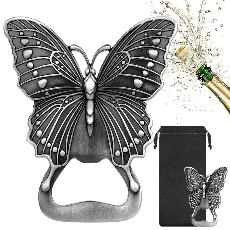 Novel Butterfly Shaped Metal Beer Bottle Opener Household Kitchen Restaurant Bar Wedding Party Barware Gadget Gift with Bag
Novel Butterfly Shaped Metal Beer Bottle Opener Household Kitchen Restaurant Bar Wedding Party Barware Gadget Gift with Bag