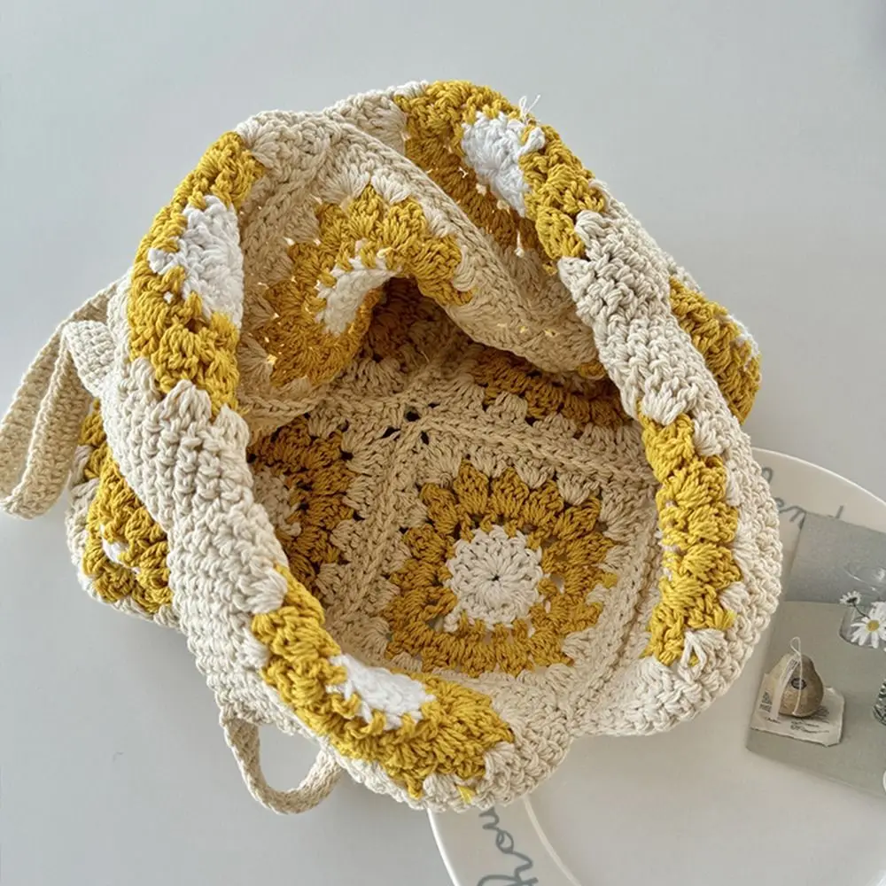 Fashion Floral Crochet Knit Bag Leisure Handmade Boho Shoulder Bag Large Capacity Casual Women's Tote Bag Ladies/Girls
Fashion Floral Crochet Knit Bag Leisure Handmade Boho Shoulder Bag Large Capacity Casual Women's Tote Bag Ladies/Girls