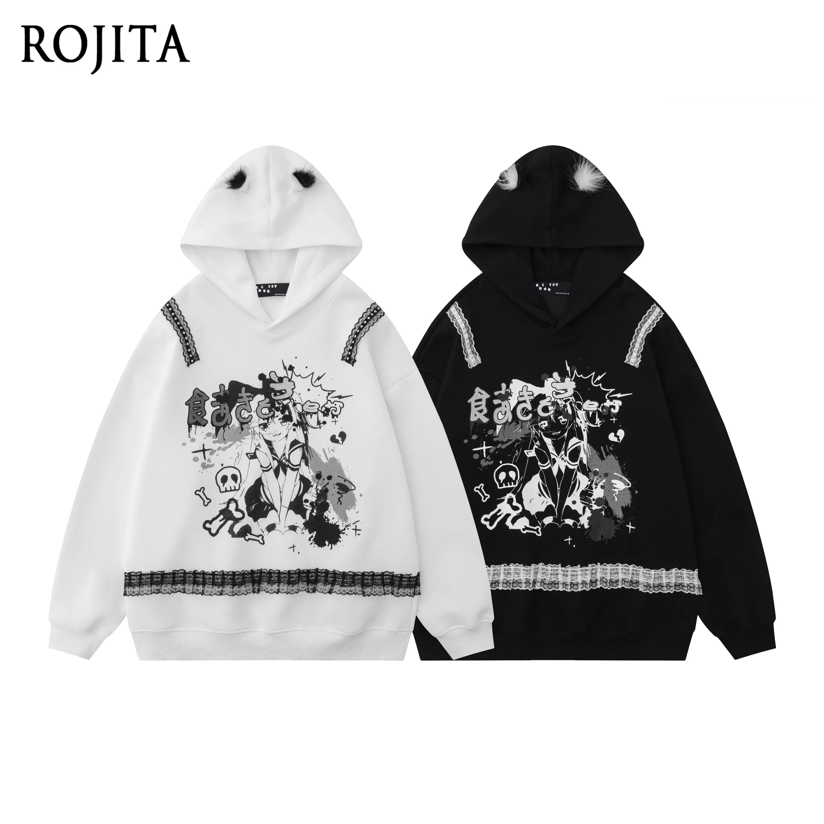 Japanese Cartoon Animation Printed Hooded Sweatshirts Women Loose Casual Jacket Black and White Hooded Long-sleeved Sweatshirt
Japanese Cartoon Animation Printed Hooded Sweatshirts Women Loose Casual Jacket Black and White Hooded Long-sleeved Sweatshirt