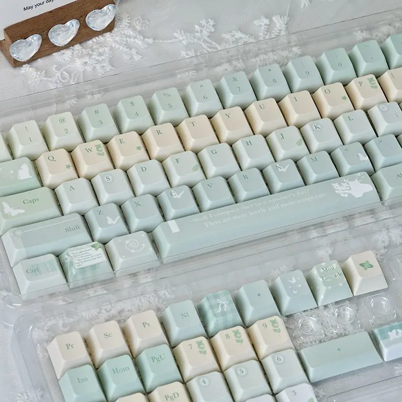 Mint Milk Green Keycap Cherry Height PBT Five-sided sublimation adapted to customized mechanical keyboard 128Key
Mint Milk Green Keycap Cherry Height PBT Five-sided sublimation adapted to customized mechanical keyboard 128Key