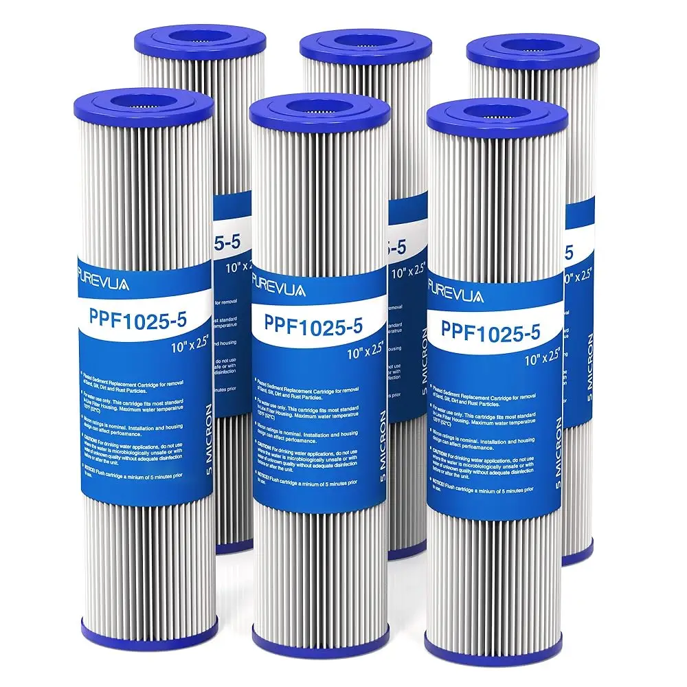 Allexpresk6-Pack 5 Micron Pleated Water Filter Cartridge, 10\ x 2.5\ Washable & Reusable PET Sediment Filter for Well Water & Wh
Allexpresk6-Pack 5 Micron Pleated Water Filter Cartridge, 10\ x 2.5\ Washable & Reusable PET Sediment Filter for Well Water & Wh