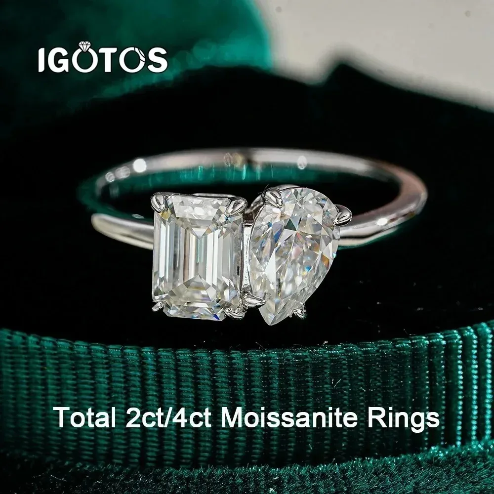 IGOTOS 2cttw/4cttw Moissanite Rings for Women 925 Sterling Silver Lab Diamond Emerald & Pear Cut Party Wedding Bands Jewelry GRA
IGOTOS 2cttw/4cttw Moissanite Rings for Women 925 Sterling Silver Lab Diamond Emerald & Pear Cut Party Wedding Bands Jewelry GRA