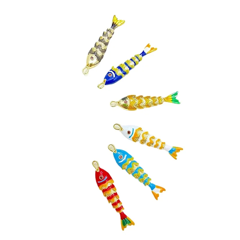 2 Pcs Colorful Enamel Koi Fish Pendant Diy Necklaces Jewelry Making Joint Swingable High Quality Charm Copper Plated Accessories
2 Pcs Colorful Enamel Koi Fish Pendant Diy Necklaces Jewelry Making Joint Swingable High Quality Charm Copper Plated Accessories