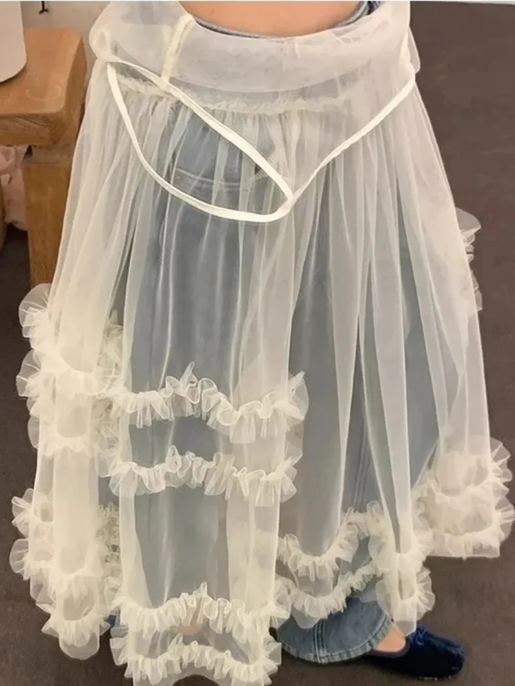 Transparent Overlap Strap Skirt Versatile Lace Layered Puffy Cake Dr Women's Net Sweet Sexy Skirt Commute High Waist Midi ...
Transparent Overlap Strap Skirt Versatile Lace Layered Puffy Cake Dr Women's Net Sweet Sexy Skirt Commute High Waist Midi ...