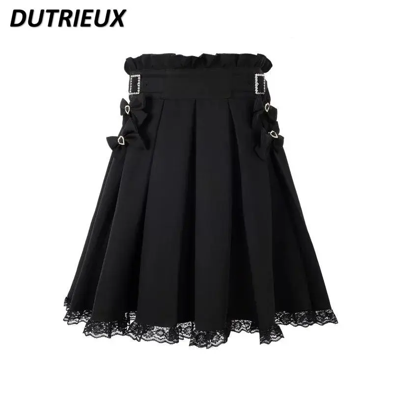 Lolita Drawstring Patchwork Lace Pleated Skirt Women's Mine Lolita Short Skirt Hot Girls Spring and Autumn New Punk Black Skirts
Lolita Drawstring Patchwork Lace Pleated Skirt Women's Mine Lolita Short Skirt Hot Girls Spring and Autumn New Punk Black Skirts
