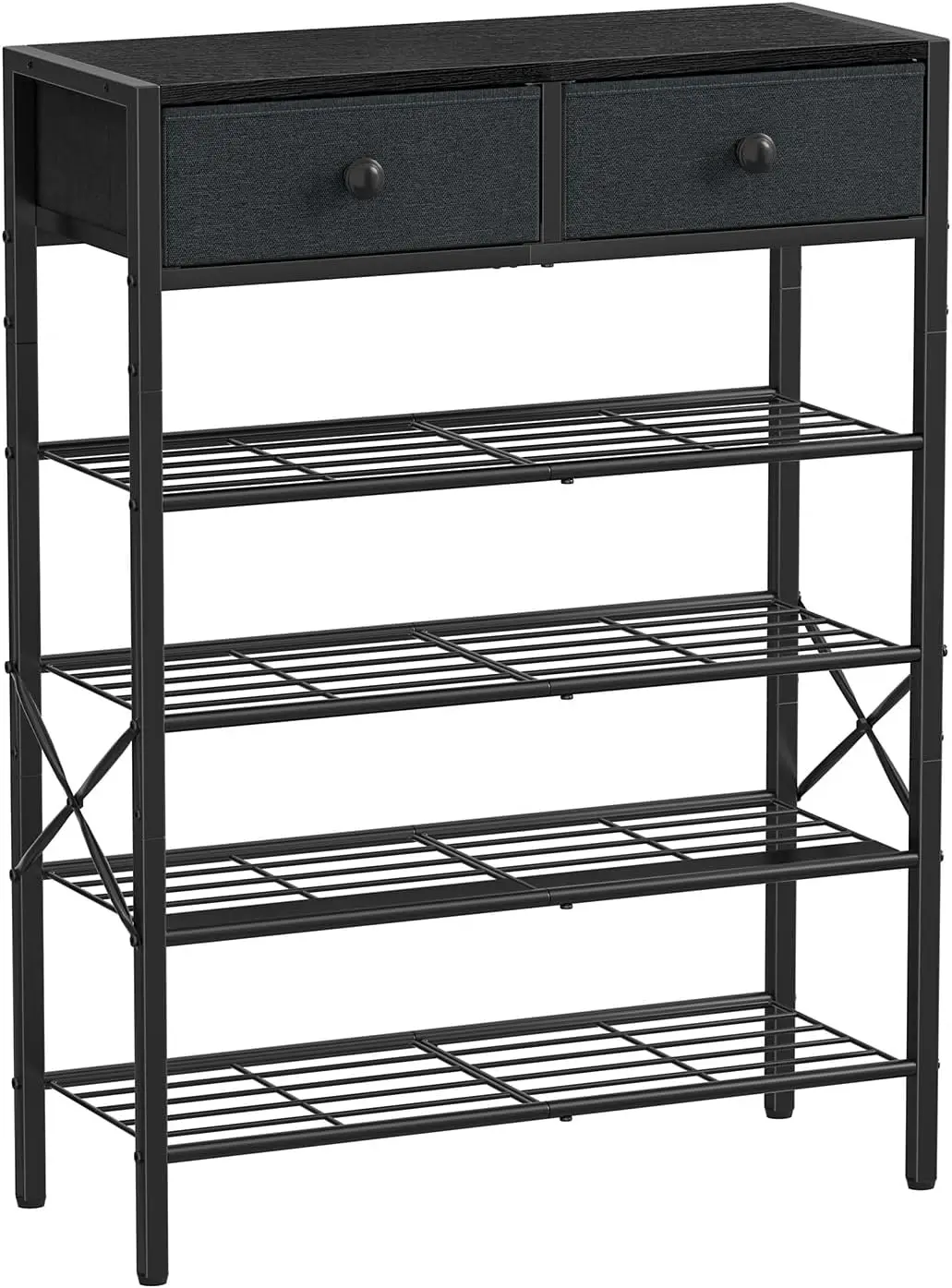 Shoe Rack for Entryway, 5 Tier Shoe Organizer with 2 Non-Woven Drawers, Metal Storage Shoe Shelf for 16-20 Pairs
Shoe Rack for Entryway, 5 Tier Shoe Organizer with 2 Non-Woven Drawers, Metal Storage Shoe Shelf for 16-20 Pairs