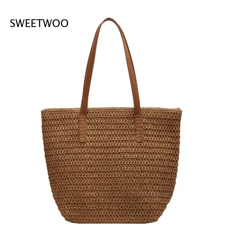 Large Capacity Straw Shoulder Bag with Faux Leather Handles for Summer Outings and Weekend Trips 2026
Large Capacity Straw Shoulder Bag with Faux Leather Handles for Summer Outings and Weekend Trips 2026