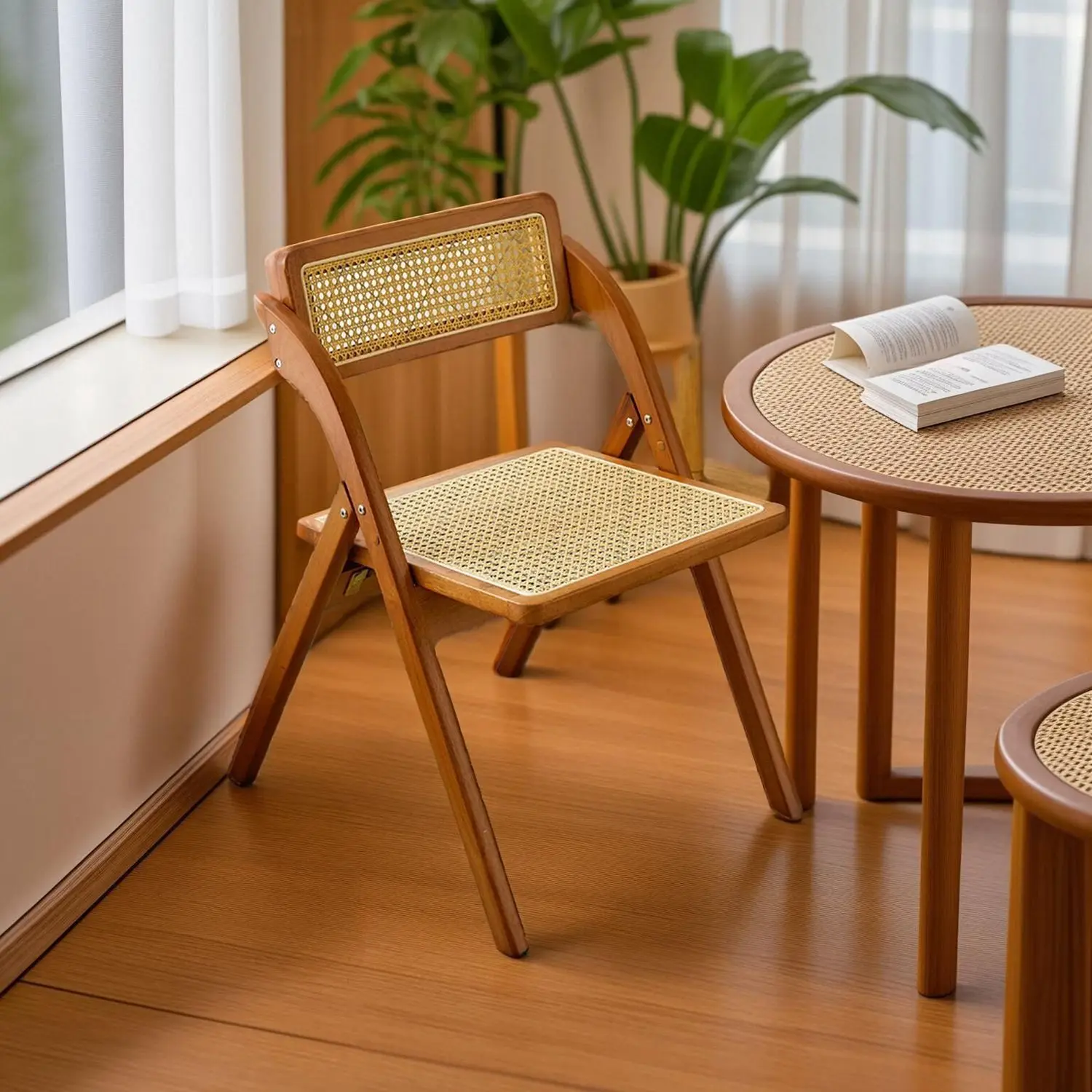Midcentury Modern Solid Wood Folding Dining Chair Hand-Woven Seat Backrest Waterproof Space-Saving For Kitchen Balcony Caf
Midcentury Modern Solid Wood Folding Dining Chair Hand-Woven Seat Backrest Waterproof Space-Saving For Kitchen Balcony Caf