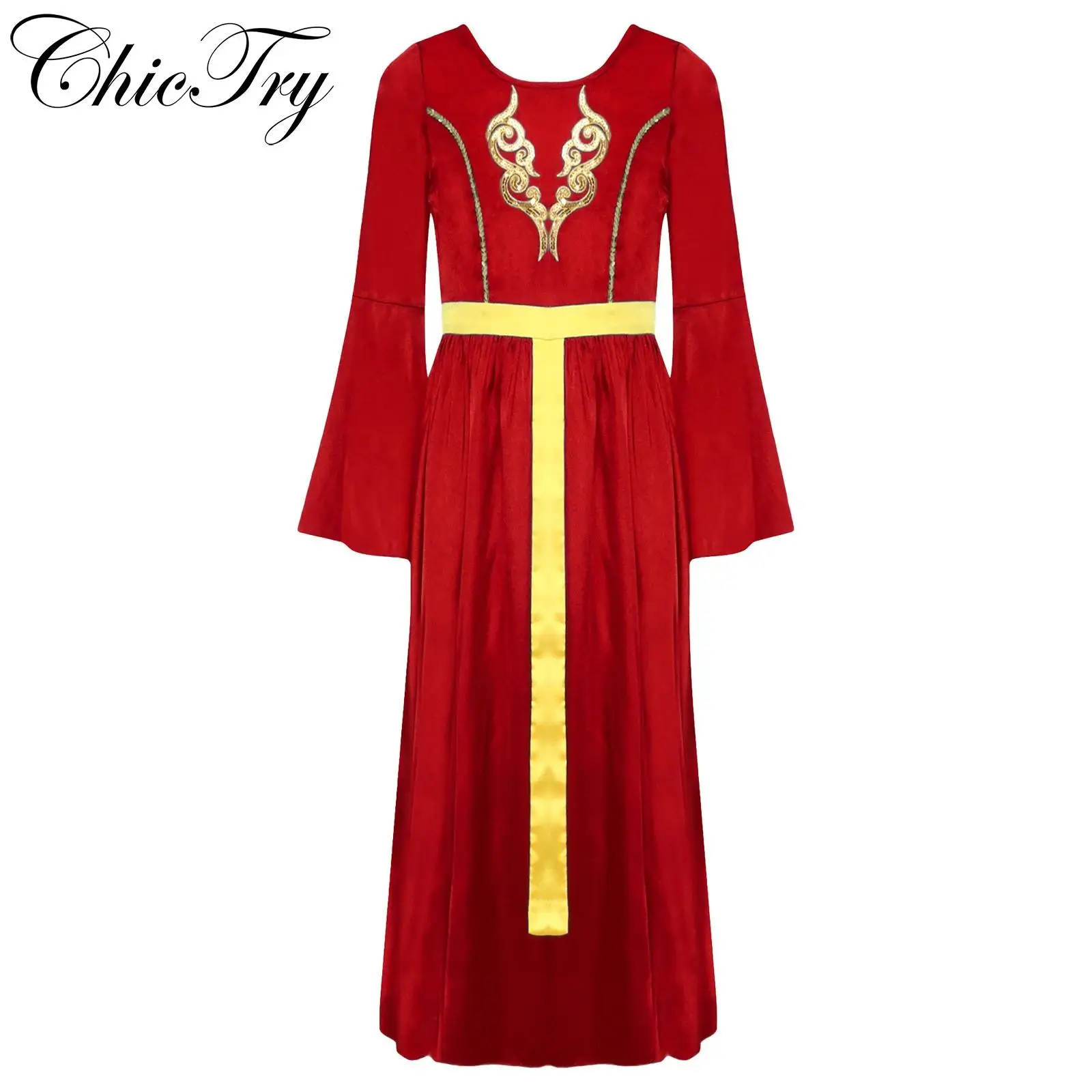 Kids Girls Medieval Renaissance Costume Halloween Cosplay Party Dress Flare Sleeve Sequins Dress for Carnival Roleplay Dress Up
Kids Girls Medieval Renaissance Costume Halloween Cosplay Party Dress Flare Sleeve Sequins Dress for Carnival Roleplay Dress Up