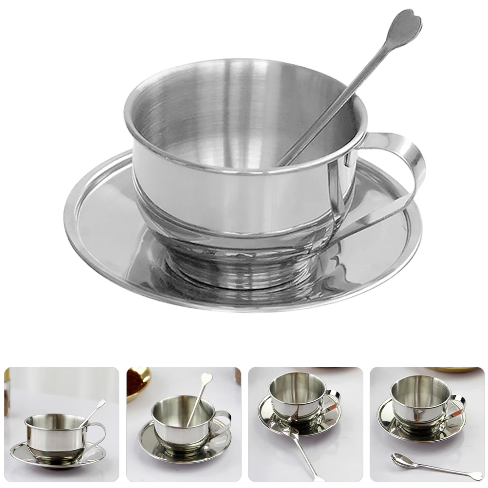 Delicate Golden Stainless Steel Coffee Cup Saucer Set Espresso Cups Spoon Simple Elegant Tea Milk Mug Durable Practical Outdoor
Delicate Golden Stainless Steel Coffee Cup Saucer Set Espresso Cups Spoon Simple Elegant Tea Milk Mug Durable Practical Outdoor