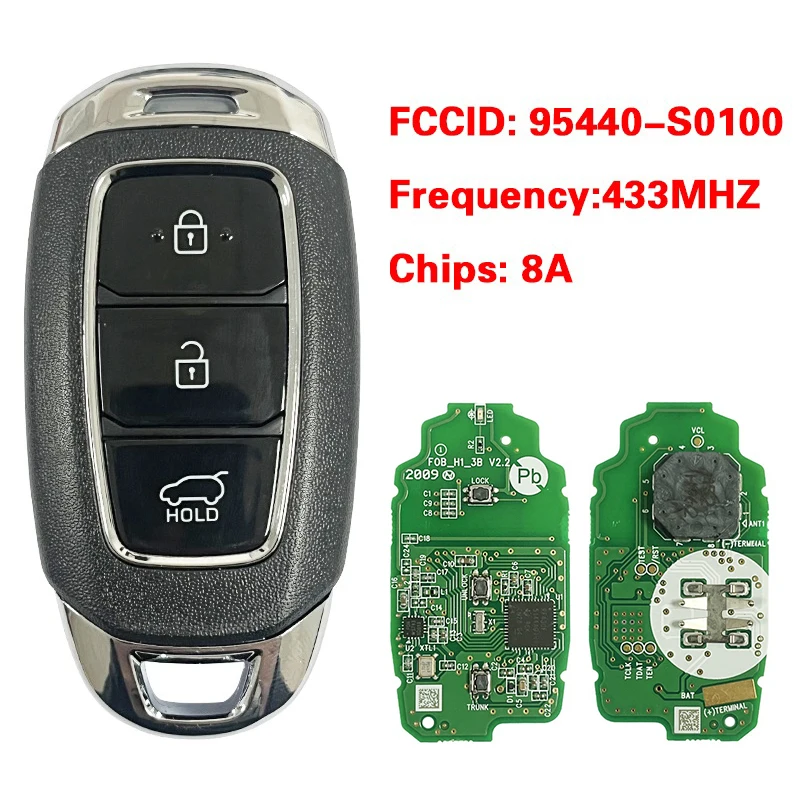 CN020336 Smart Remote key 3 Buttons Keyless Go Remote Fob 433MHz 8A chip FCC 95440-S0100 For Hyundai l30 N 2022
CN020336 Smart Remote key 3 Buttons Keyless Go Remote Fob 433MHz 8A chip FCC 95440-S0100 For Hyundai l30 N 2022