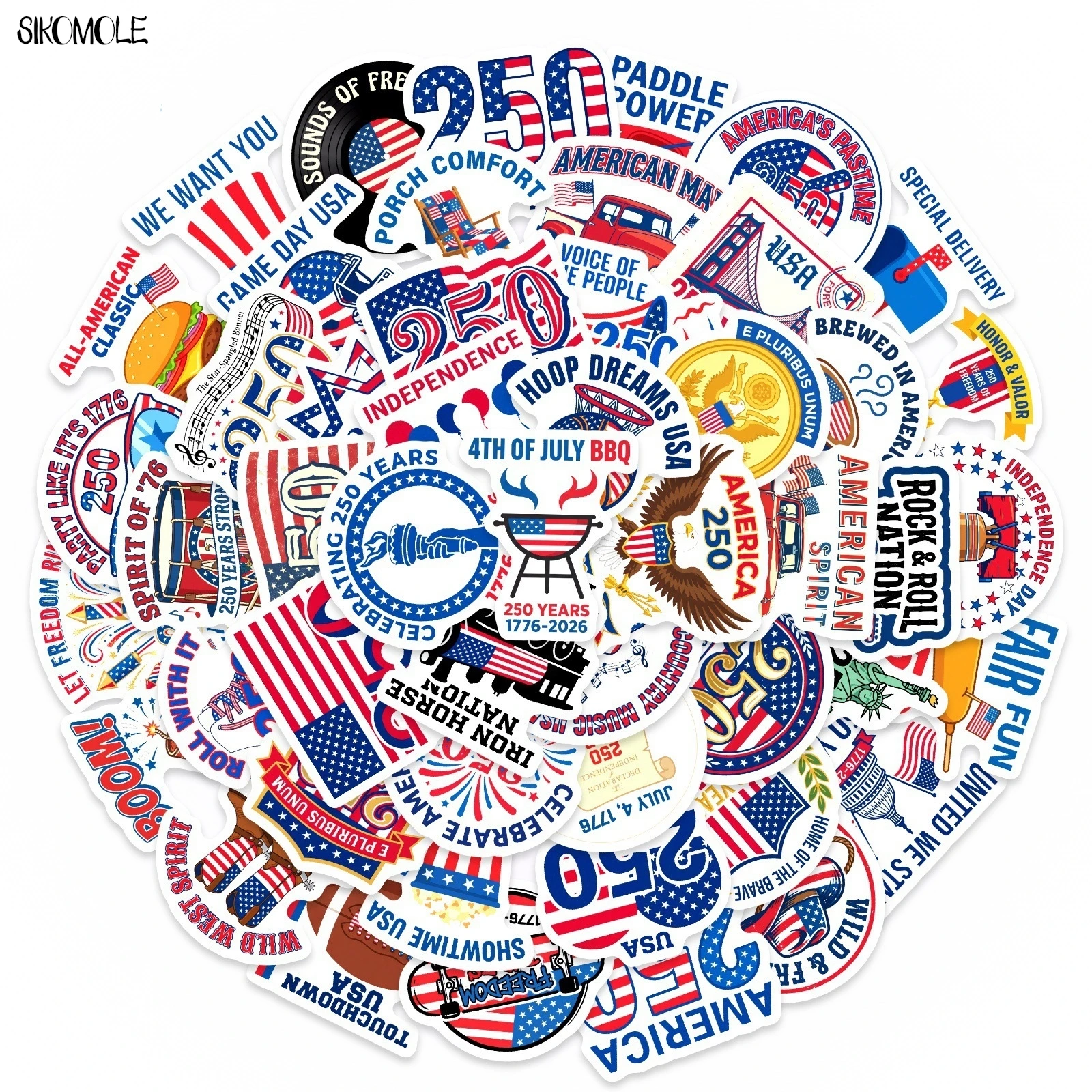 10/30/50PCS Cartoon United States 250th Anniversary Stickers Book DIY Skateboard Luggage Suitcase Decoration Graffiti Sticker
10/30/50PCS Cartoon United States 250th Anniversary Stickers Book DIY Skateboard Luggage Suitcase Decoration Graffiti Sticker