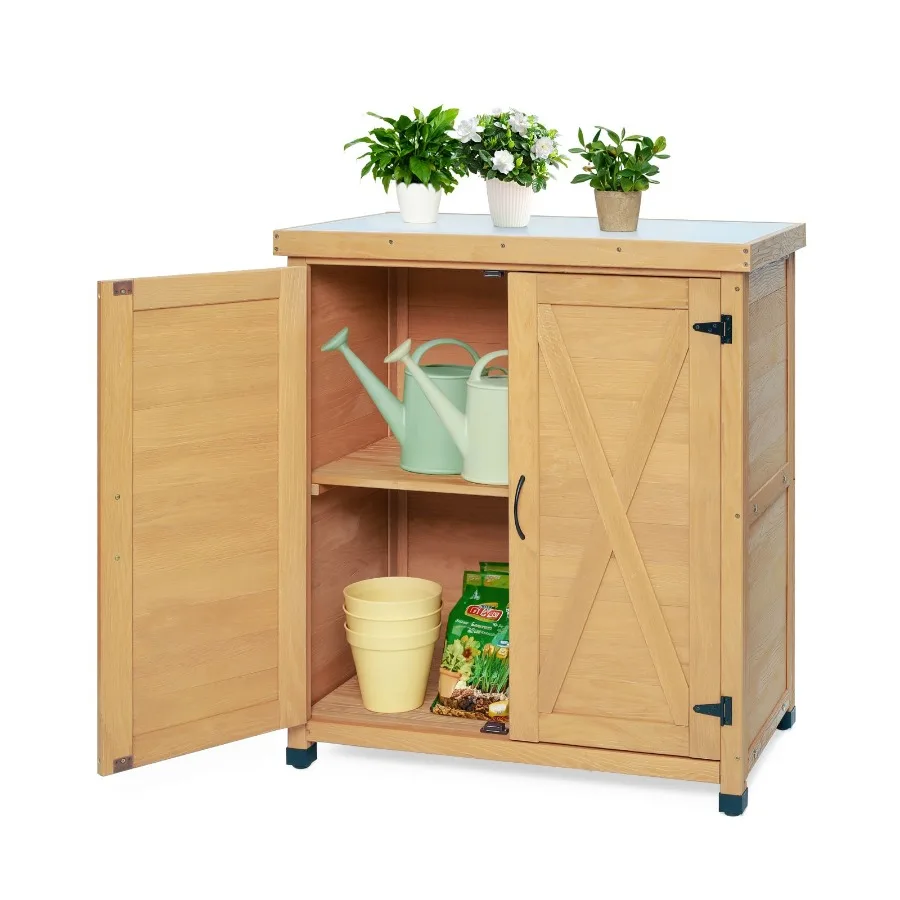 Potting Bench with Storage Cabinet and Metal Table Top for Outdoor Patio, Outdoor Work Station Table
Potting Bench with Storage Cabinet and Metal Table Top for Outdoor Patio, Outdoor Work Station Table