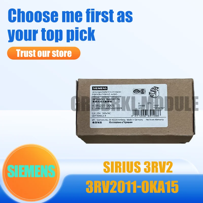 New Original SIEMENS 3RV2011-0KA15 Motor Protection Circuit Breaker
New Original SIEMENS 3RV2011-0KA15 Motor Protection Circuit Breaker