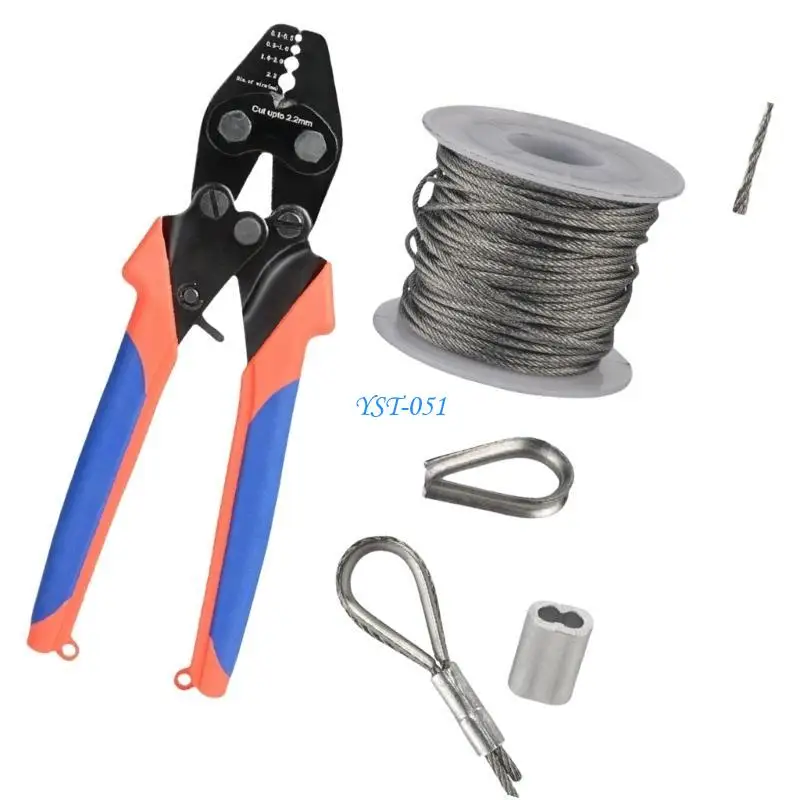 E15A Wire Rope Crimping Tool with Aluminum Crimping Riings Sleeve and Stainless Steel Thimbles Wire Rope Swager Crimper
E15A Wire Rope Crimping Tool with Aluminum Crimping Riings Sleeve and Stainless Steel Thimbles Wire Rope Swager Crimper