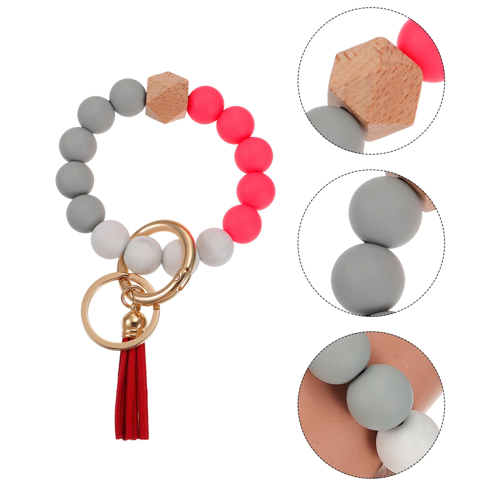Wooden Bead Key Ring Circle Chain Bracelet Bangle Keychain Wristlet Round Lightweight Durable Premium Material Multifunctional 
Wooden Bead Key Ring Circle Chain Bracelet Bangle Keychain Wristlet Round Lightweight Durable Premium Material Multifunctional