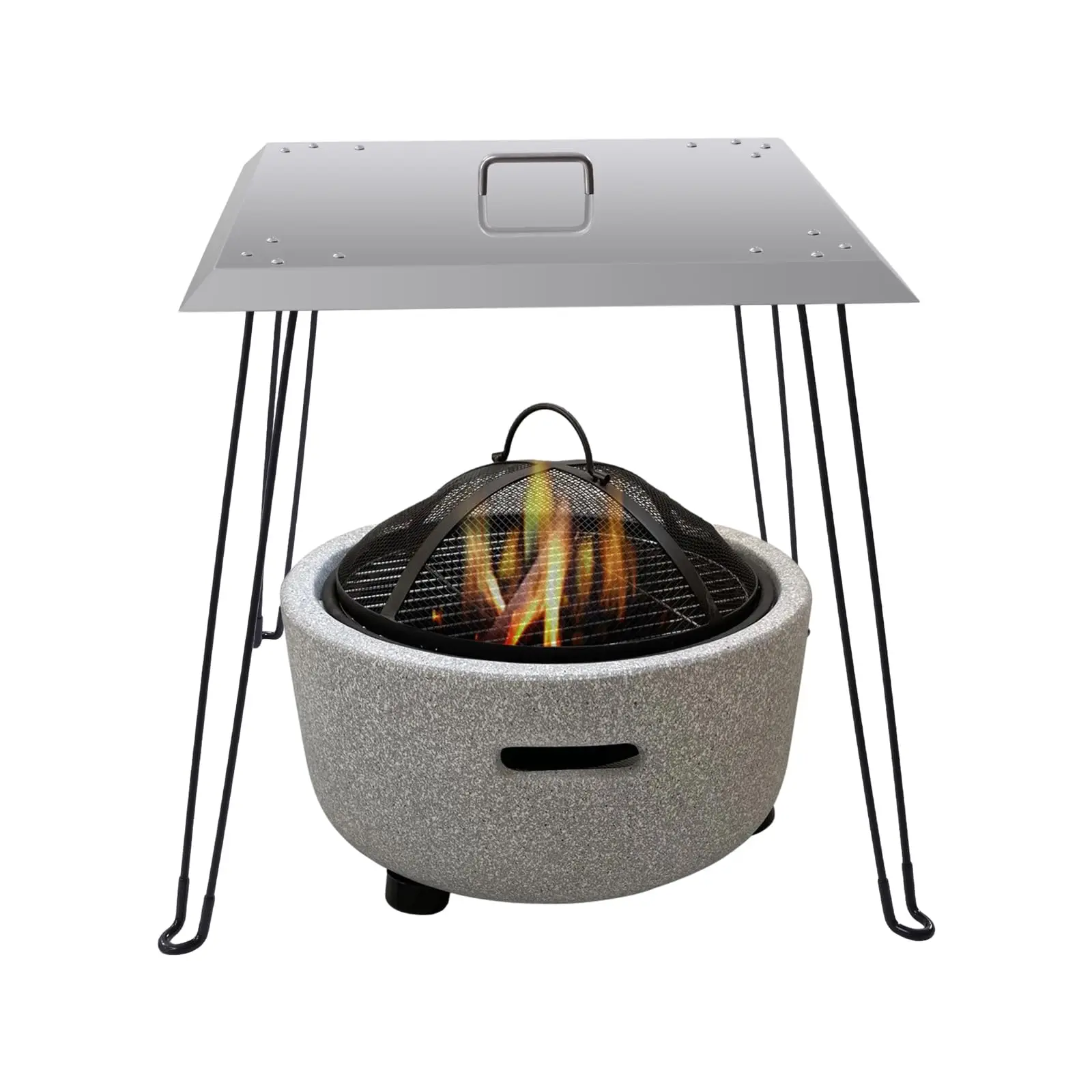 24 * 24 * 24In Fire Pit Heat Deflector, Outdoors Heat Deflector Stainless Steel Fire Pit Cover to Push Heat Down and Out
24 * 24 * 24In Fire Pit Heat Deflector, Outdoors Heat Deflector Stainless Steel Fire Pit Cover to Push Heat Down and Out