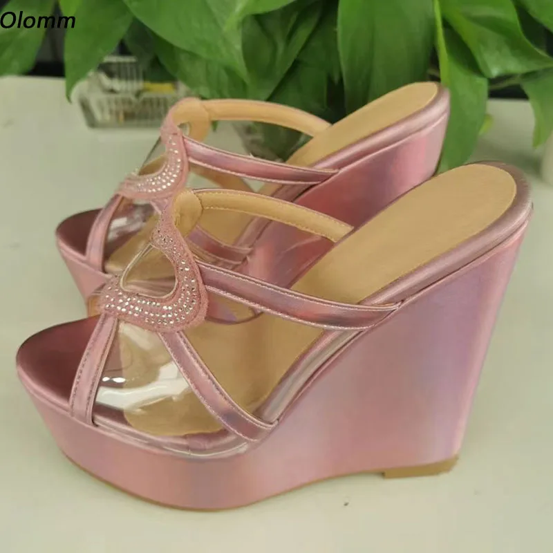 Olomm Handmade Women Platform Slingback Sandals Rhinestone Wedges Heels Peep Toe Beautiful Pink Cosplay Shoes US Plus Size 5-20
Olomm Handmade Women Platform Slingback Sandals Rhinestone Wedges Heels Peep Toe Beautiful Pink Cosplay Shoes US Plus Size 5-20