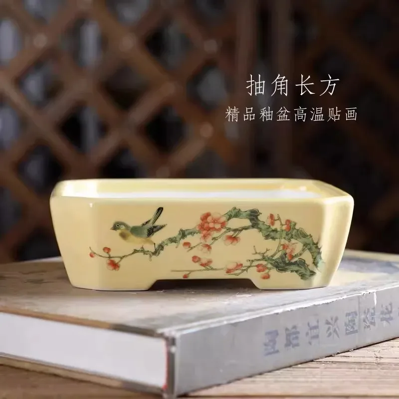 Porcelain Glazed Rectangle Bonsai Pot Vase Tradition Chinese Kiln Transmutation Dormitory Room Table Garden Decoration
Porcelain Glazed Rectangle Bonsai Pot Vase Tradition Chinese Kiln Transmutation Dormitory Room Table Garden Decoration