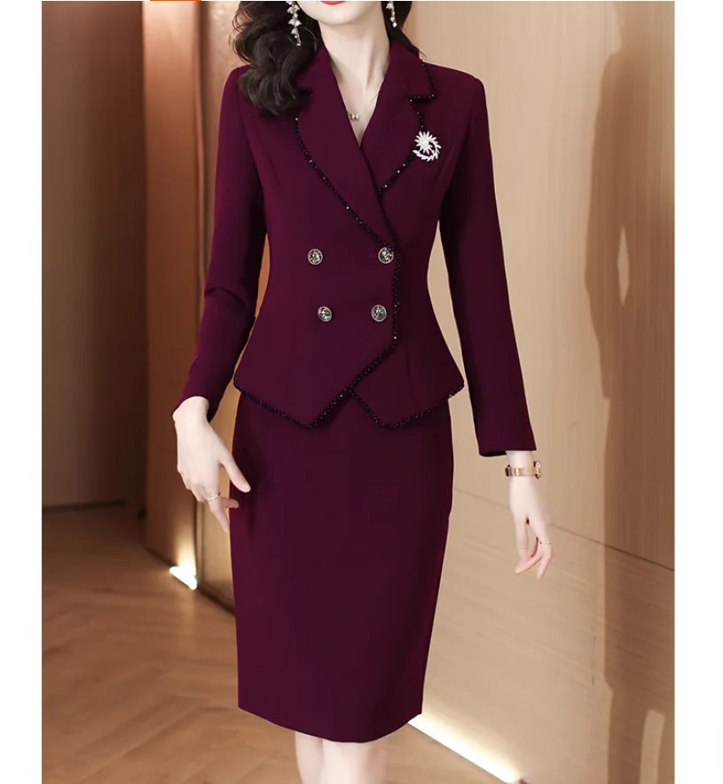 Autumn temperament goddess style fashion suit, hip hugging short skirt two-piece set
Autumn temperament goddess style fashion suit, hip hugging short skirt two-piece set