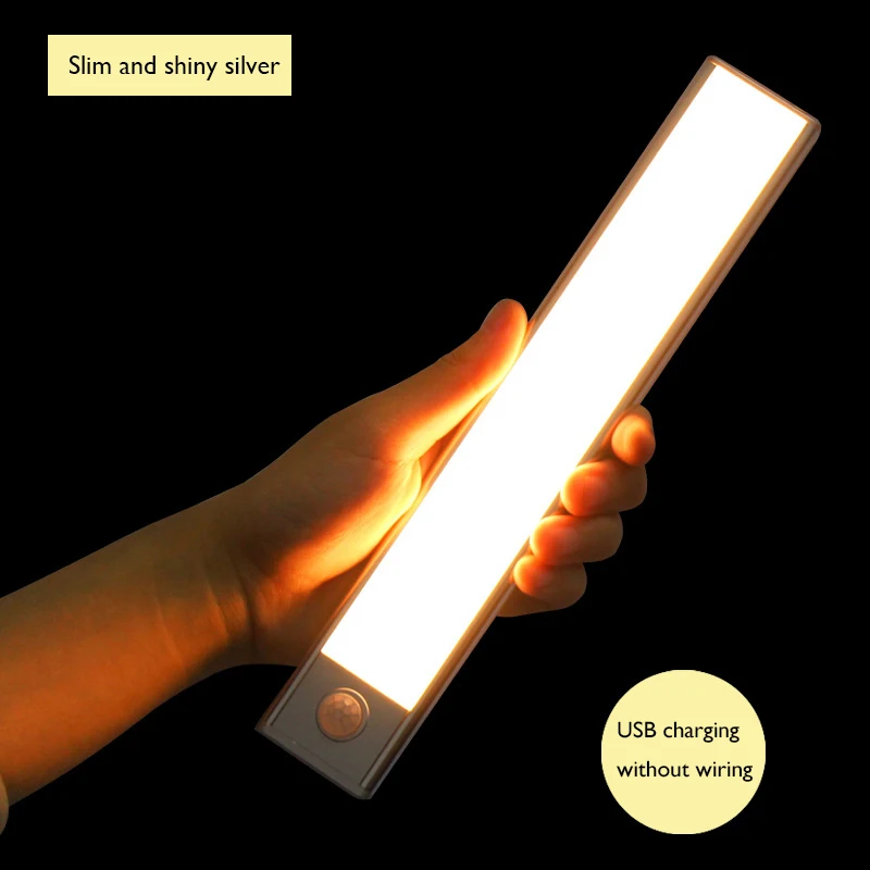 Ultra-thin LED Cabinet Lamp LED Night Light Motion Sensor USB Rechargeable 23 40 60cm Night Lamp For Stair Bedside Wardrobe Lamp
Ultra-thin LED Cabinet Lamp LED Night Light Motion Sensor USB Rechargeable 23 40 60cm Night Lamp For Stair Bedside Wardrobe Lamp
