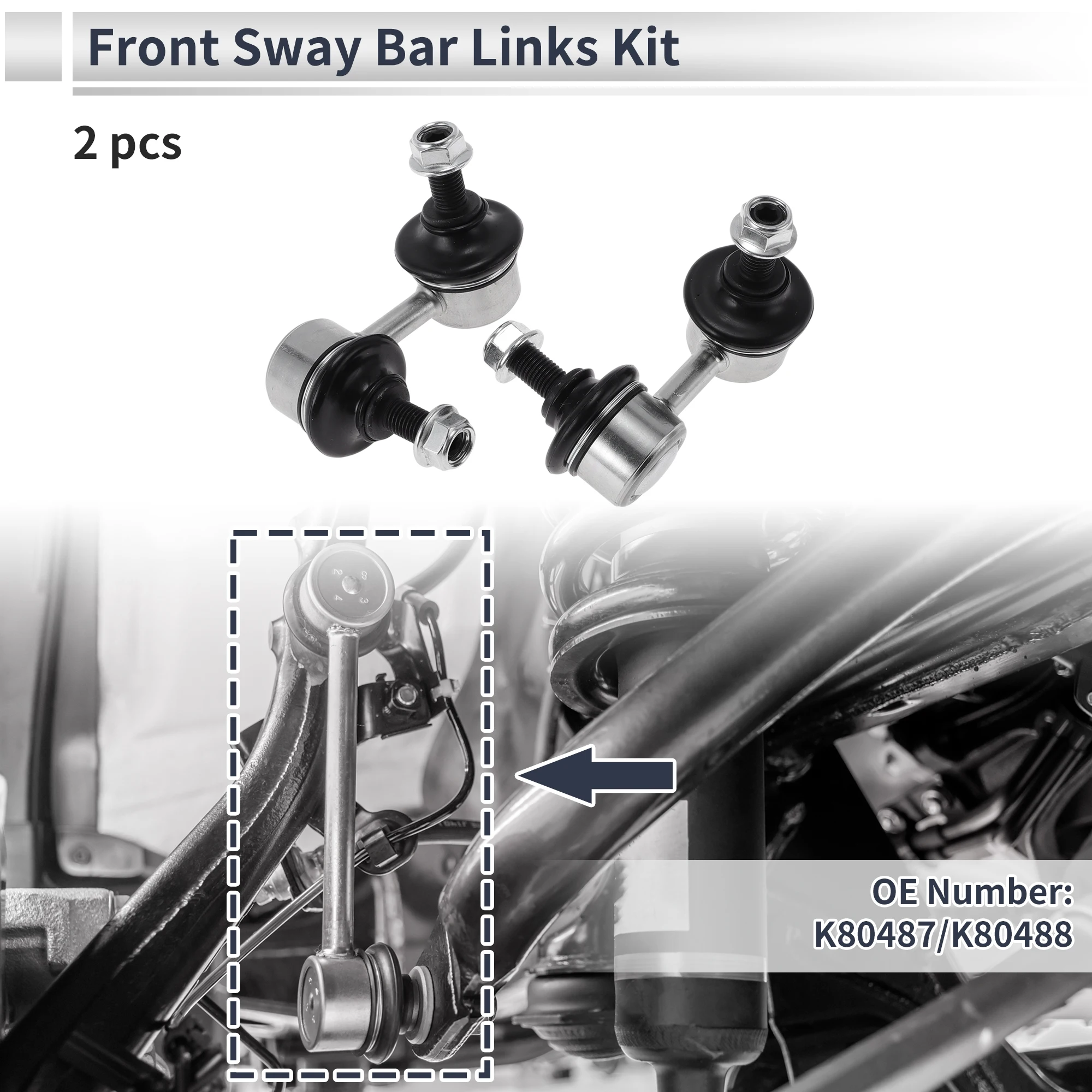 Тяги переднего стабилизатора UXCELL без втулки для Acura RSX 2002-2006 No K80487/K80488 
Тяги переднего стабилизатора UXCELL без втулки для Acura RSX 2002-2006 No K80487/K80488