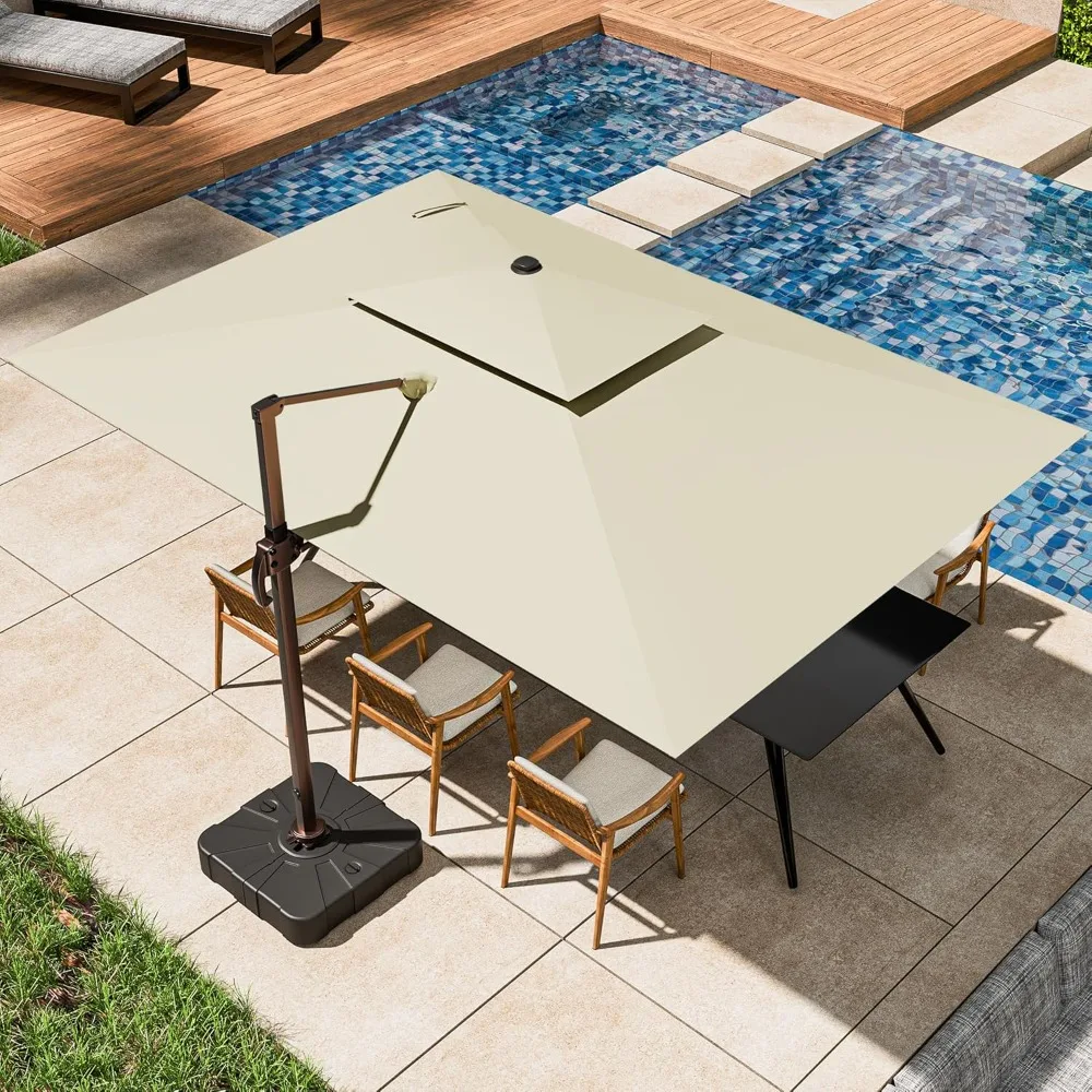 9x12FT Cantilever Outdoor Patio Umbrellas Large Rectangular Umbrella, Double Top Heavy Duty Aluminum Offset Umbrella
9x12FT Cantilever Outdoor Patio Umbrellas Large Rectangular Umbrella, Double Top Heavy Duty Aluminum Offset Umbrella