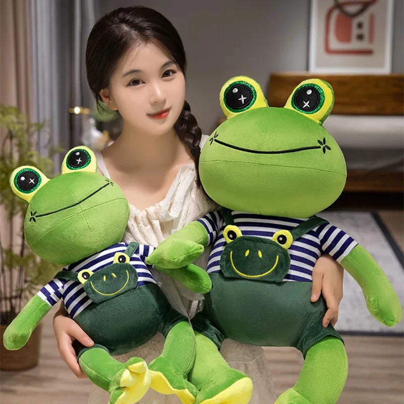 In Stock Cute Frog Plush Toy In Striped Shirt Overalls Cartoon Smiling Frog Stuffed Animal Comfort Doll For Girlfriend Gift
In Stock Cute Frog Plush Toy In Striped Shirt Overalls Cartoon Smiling Frog Stuffed Animal Comfort Doll For Girlfriend Gift