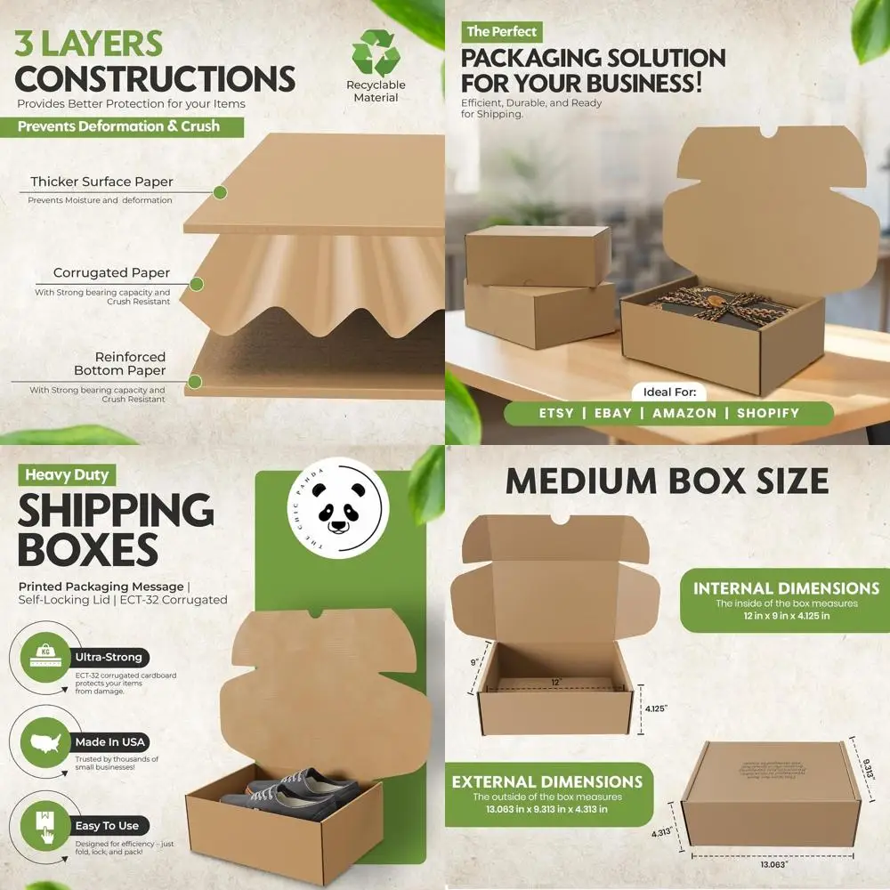 Картонные коробки для обуви среднего размера 12x9x4.125 с самозакрывающейся крышкой - идеально подходят для хранения и упаковки подарков
Картонные коробки для обуви среднего размера 12x9x4.125 с самозакрывающейся крышкой - идеально подходят для хранения и упаковки подарков