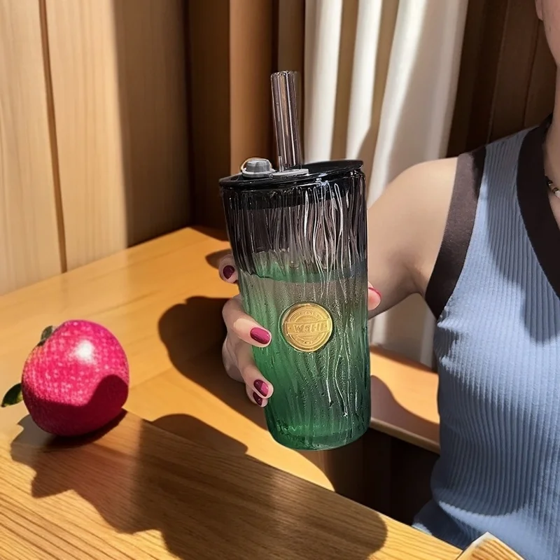 High Value Couple Gradual Change Color Girl Water Cup Straw Coffee Cup Bubble Tea Office Heat-resistant Glass Gift 2
High Value Couple Gradual Change Color Girl Water Cup Straw Coffee Cup Bubble Tea Office Heat-resistant Glass Gift 2