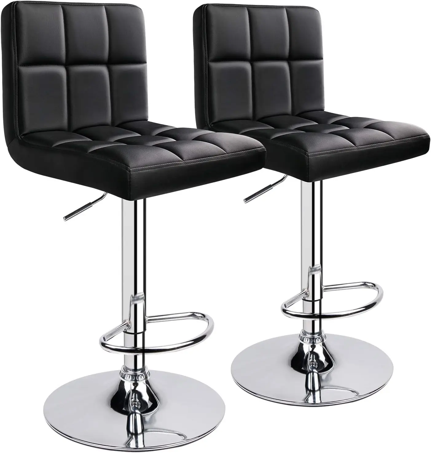 Leopard Bar Stools, Modern PU Leather Adjustable Swivel Bar Stool with Back, Set of 2 (Black)
Leopard Bar Stools, Modern PU Leather Adjustable Swivel Bar Stool with Back, Set of 2 (Black)