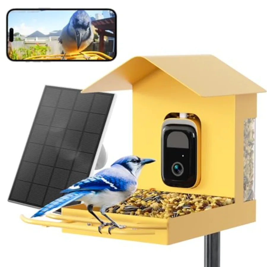 Outdoor metal smart bird feeder with solar power black finish 2.5K video camera 5G/2.4G WiFi compatibility lifetime free AI bir
Outdoor metal smart bird feeder with solar power black finish 2.5K video camera 5G/2.4G WiFi compatibility lifetime free AI bir
