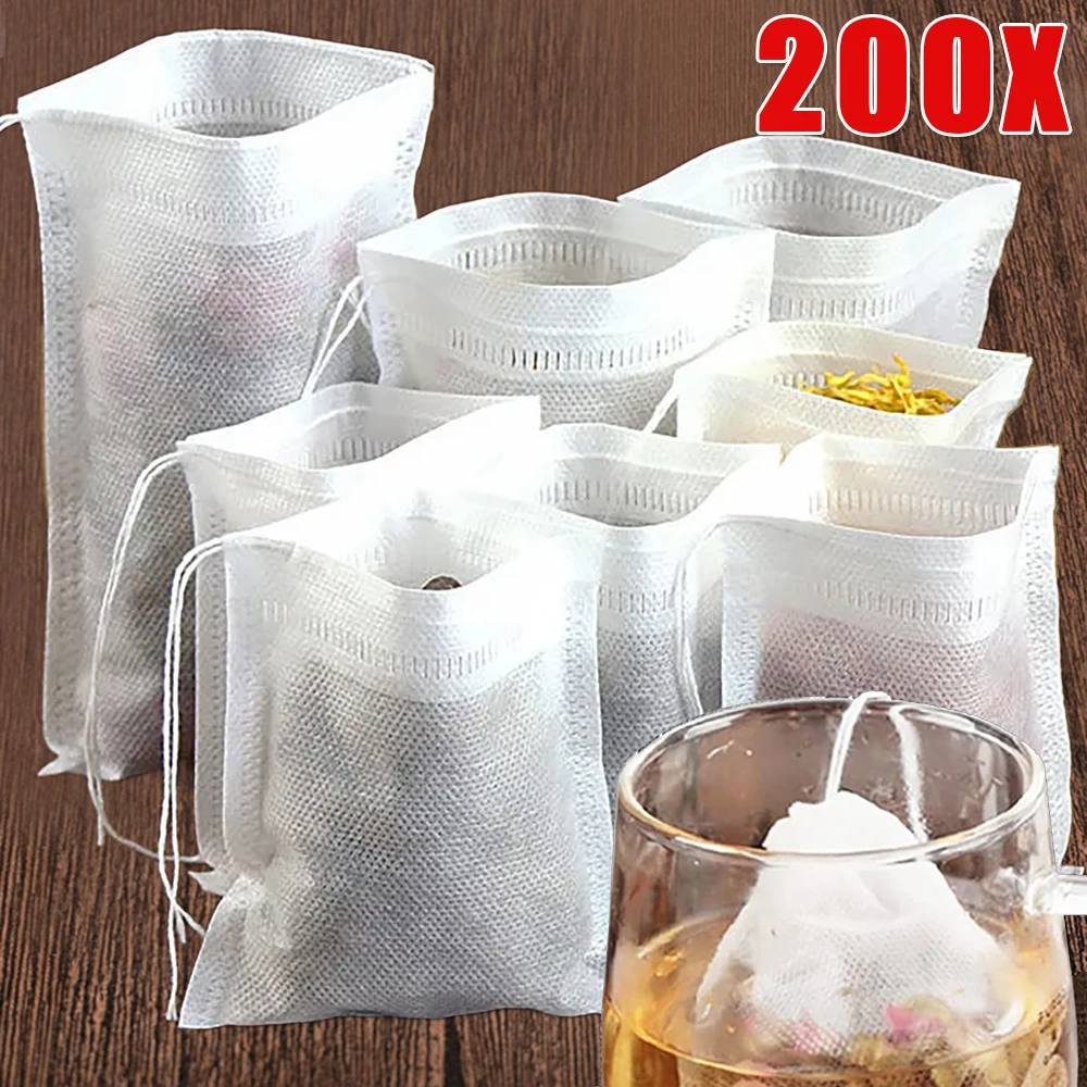 200/50Pcs Non-woven Fabric Tea Filter Bags Disposable Tea Infuser Sealed Filters Bags With Drawstring For Coffee Herb Loose Tea
200/50Pcs Non-woven Fabric Tea Filter Bags Disposable Tea Infuser Sealed Filters Bags With Drawstring For Coffee Herb Loose Tea