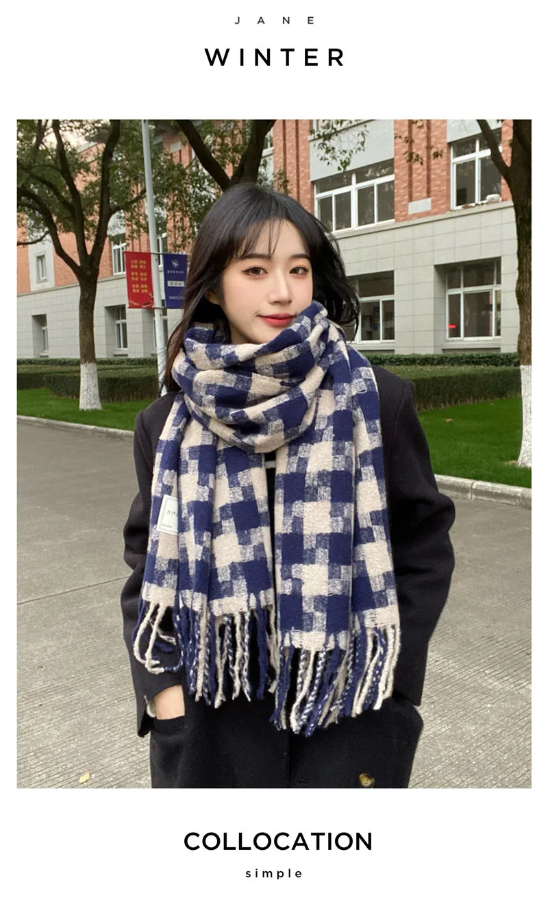 Korean scarf winter new style high-end plaid scarf for women winter warmth thickened large scarf for women winter ins
Korean scarf winter new style high-end plaid scarf for women winter warmth thickened large scarf for women winter ins