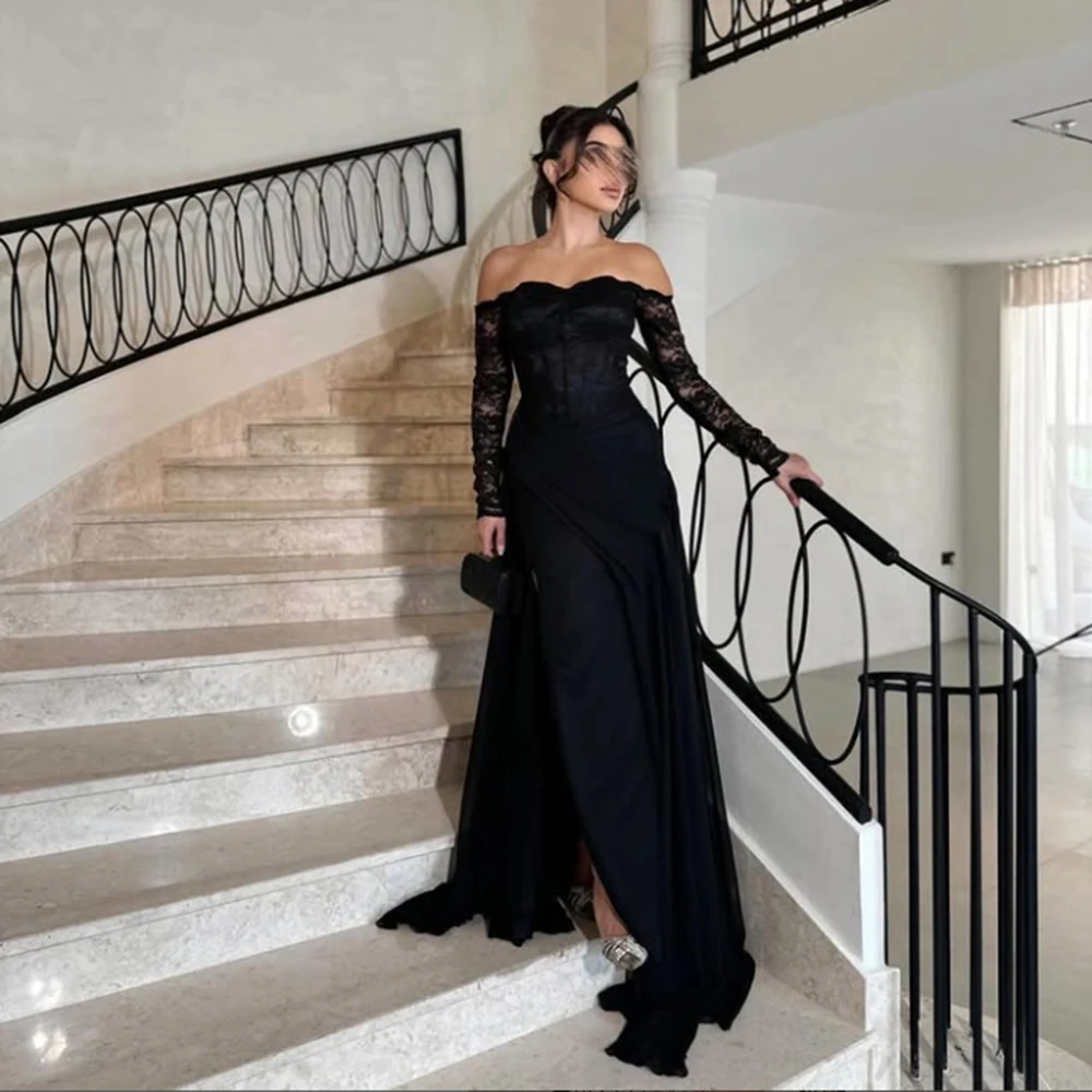Customized Boat Neck Jersey Evening Dress Full Lace Sleeves A-line Backless Formal Pageant Gown Floor Length Party Prom Gowns
Customized Boat Neck Jersey Evening Dress Full Lace Sleeves A-line Backless Formal Pageant Gown Floor Length Party Prom Gowns
