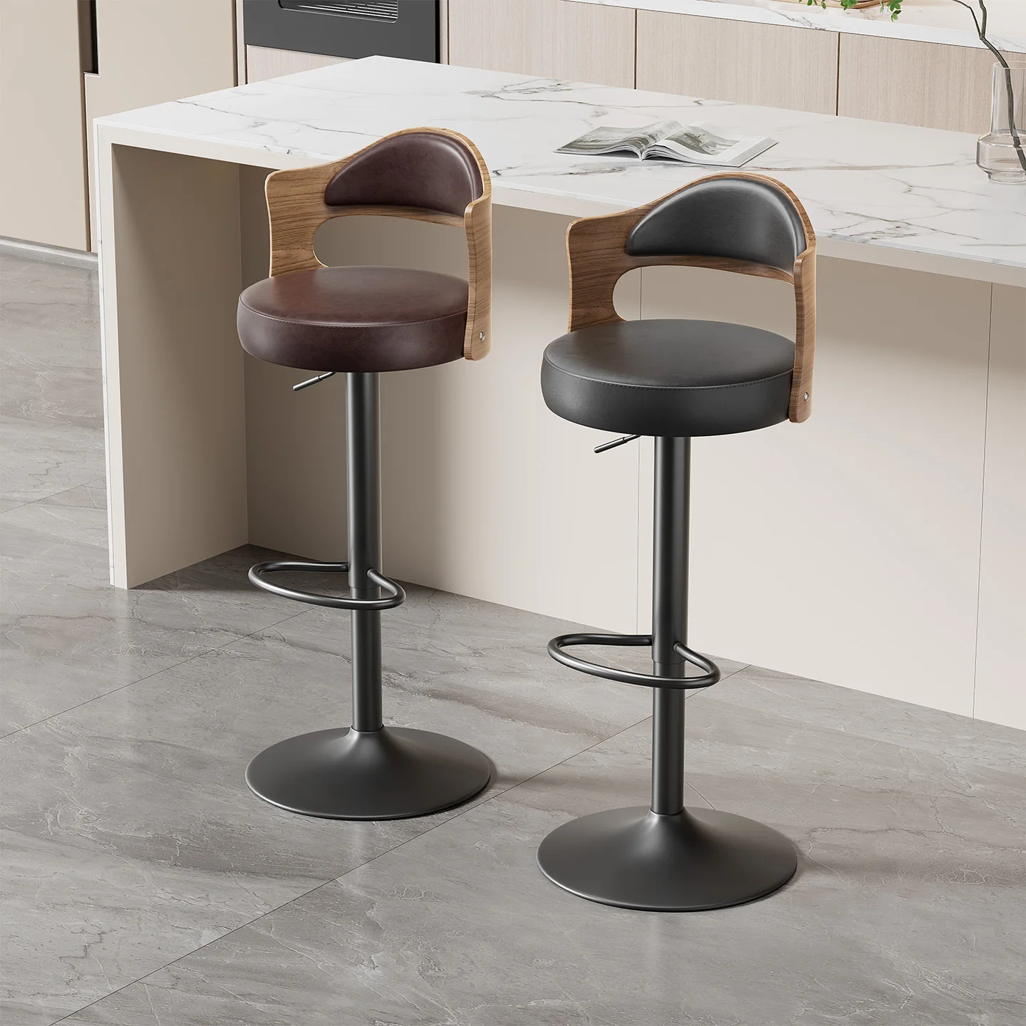 HYS Solid Wood Bar Chair Modern Simple Bar Lifting Rotating Home Backrest High Foot Stool
HYS Solid Wood Bar Chair Modern Simple Bar Lifting Rotating Home Backrest High Foot Stool