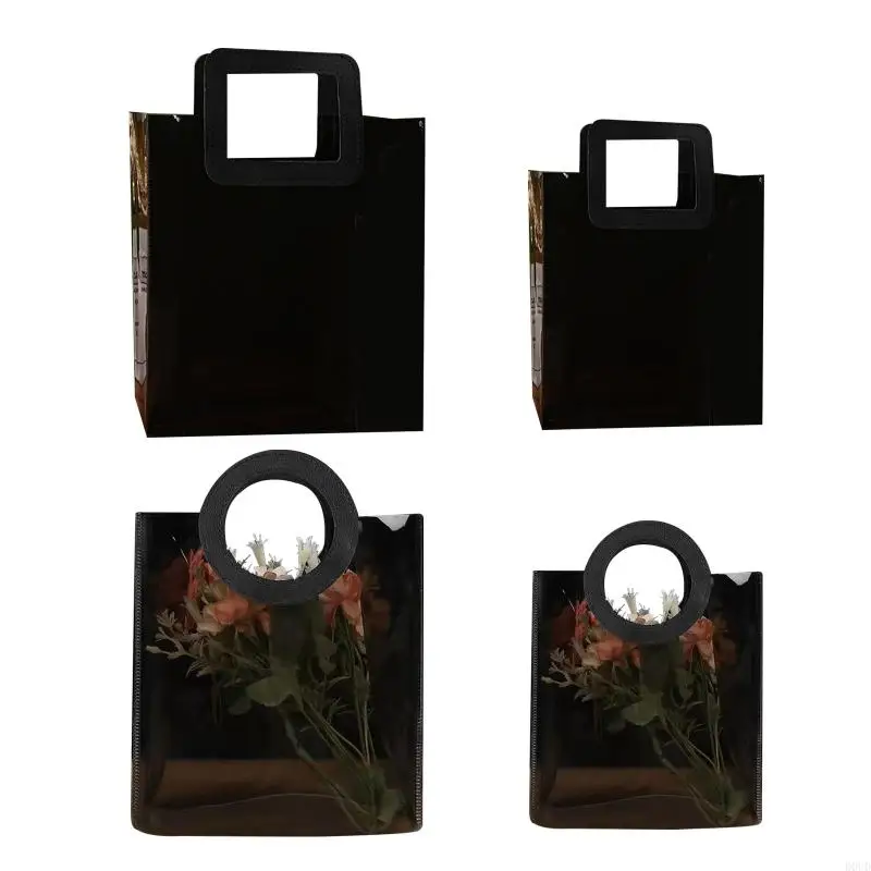 D0UD Black Transparent Soft PVC Gift Tote Packaging Bags with Hand Loop Clear Plastic
D0UD Black Transparent Soft PVC Gift Tote Packaging Bags with Hand Loop Clear Plastic