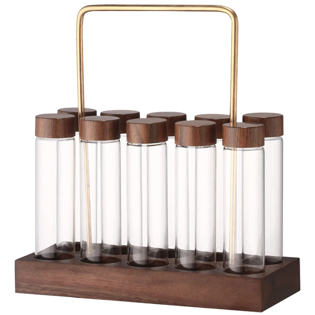1 Set Glass Coffee Bean Storage Tubes Airtight Sealed Canisters Wood Stand Spice Herb Container Compact Kitchen Space Saving
1 Set Glass Coffee Bean Storage Tubes Airtight Sealed Canisters Wood Stand Spice Herb Container Compact Kitchen Space Saving