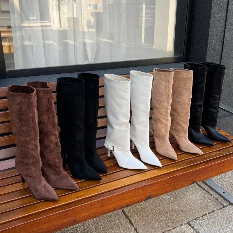 Женские длинные бархатные ботильоны с острым носком на высоком каблуке, осень-зима, новый стиль, утягивающие ботинки до середины икры, материал из микрофибры в стиле ретро
Женские длинные бархатные ботильоны с острым носком на высоком каблуке, осень-зима, новый стиль, утягивающие ботинки до середины икры, материал из микрофибры в стиле ретро