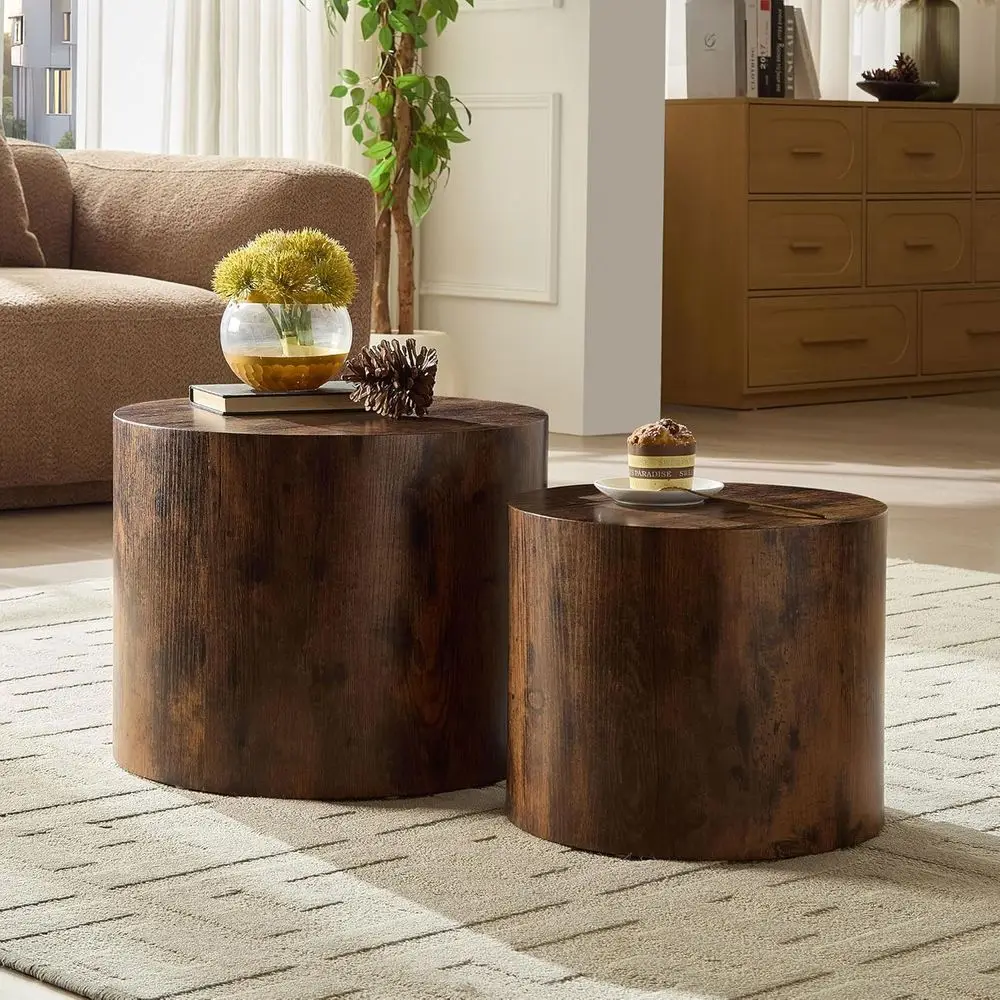 18.9" Round Nesting Coee Table Set o 2, ern Wooden Coee Tables Small Circle Center Table or Living Room, Accent End Table Set, N
18.9" Round Nesting Coee Table Set o 2, ern Wooden Coee Tables Small Circle Center Table or Living Room, Accent End Table Set, N