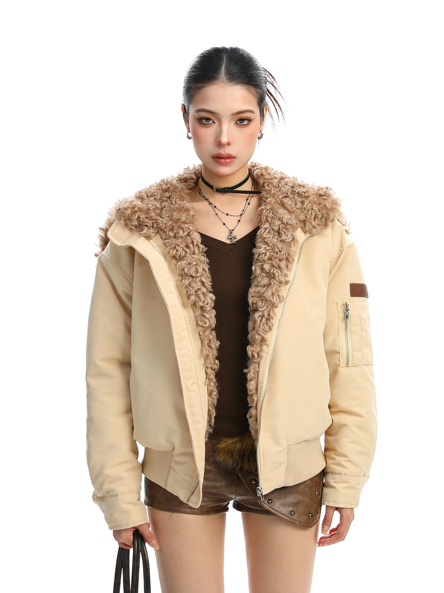 Thiened Lamb Velvet Hooded Cotton Jaet Women's Winter Korean Sle Warm Coat Parka Outerwear Biggold Aosphere Sense
Thiened Lamb Velvet Hooded Cotton Jaet Women's Winter Korean Sle Warm Coat Parka Outerwear Biggold Aosphere Sense