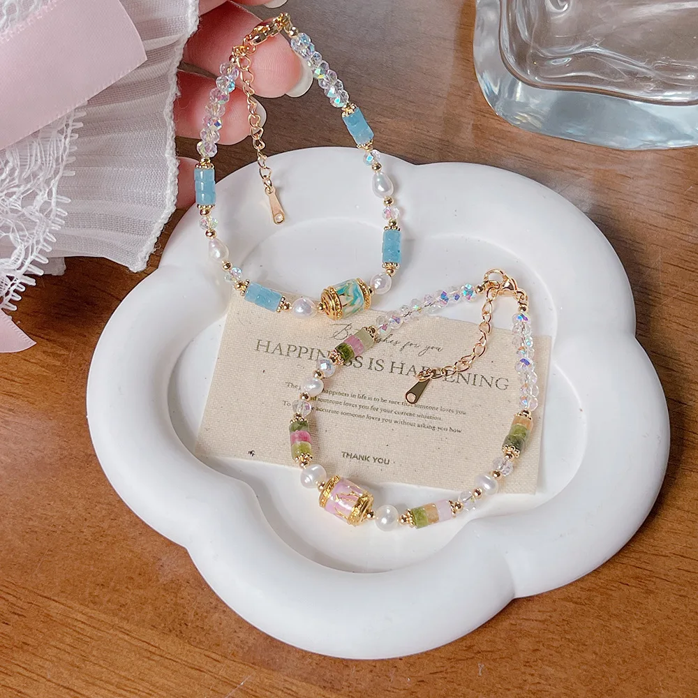 Ruifan Minimalist Pink/Blue Crystal Beaded Bracelet Freshwater Pearl Wish Bucket Charm Adjustable Boho Elegant Women Bangle 1582
Ruifan Minimalist Pink/Blue Crystal Beaded Bracelet Freshwater Pearl Wish Bucket Charm Adjustable Boho Elegant Women Bangle 1582