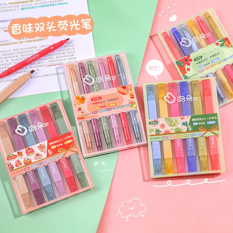 12 pcs(2 Sets) Scented Double-headed Highlighters Ins Girl Heart Hand Account Watercolor Pen Student Draw Key Boxed Marker
12 pcs(2 Sets) Scented Double-headed Highlighters Ins Girl Heart Hand Account Watercolor Pen Student Draw Key Boxed Marker
